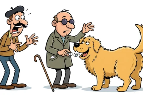 WITZ ÜBER EINEN BLINDENFÜHRHUND