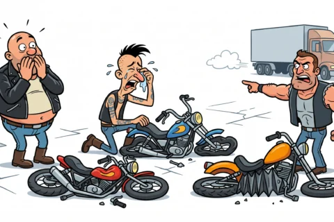 WITZ AUF DICKEN MOTORRÄDERN