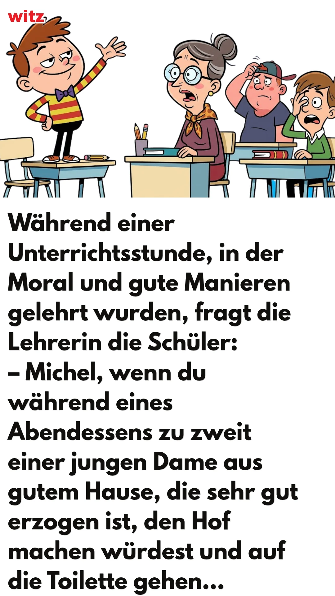 WITZ ÜBER MORAL UND GUTE MANIEREN 