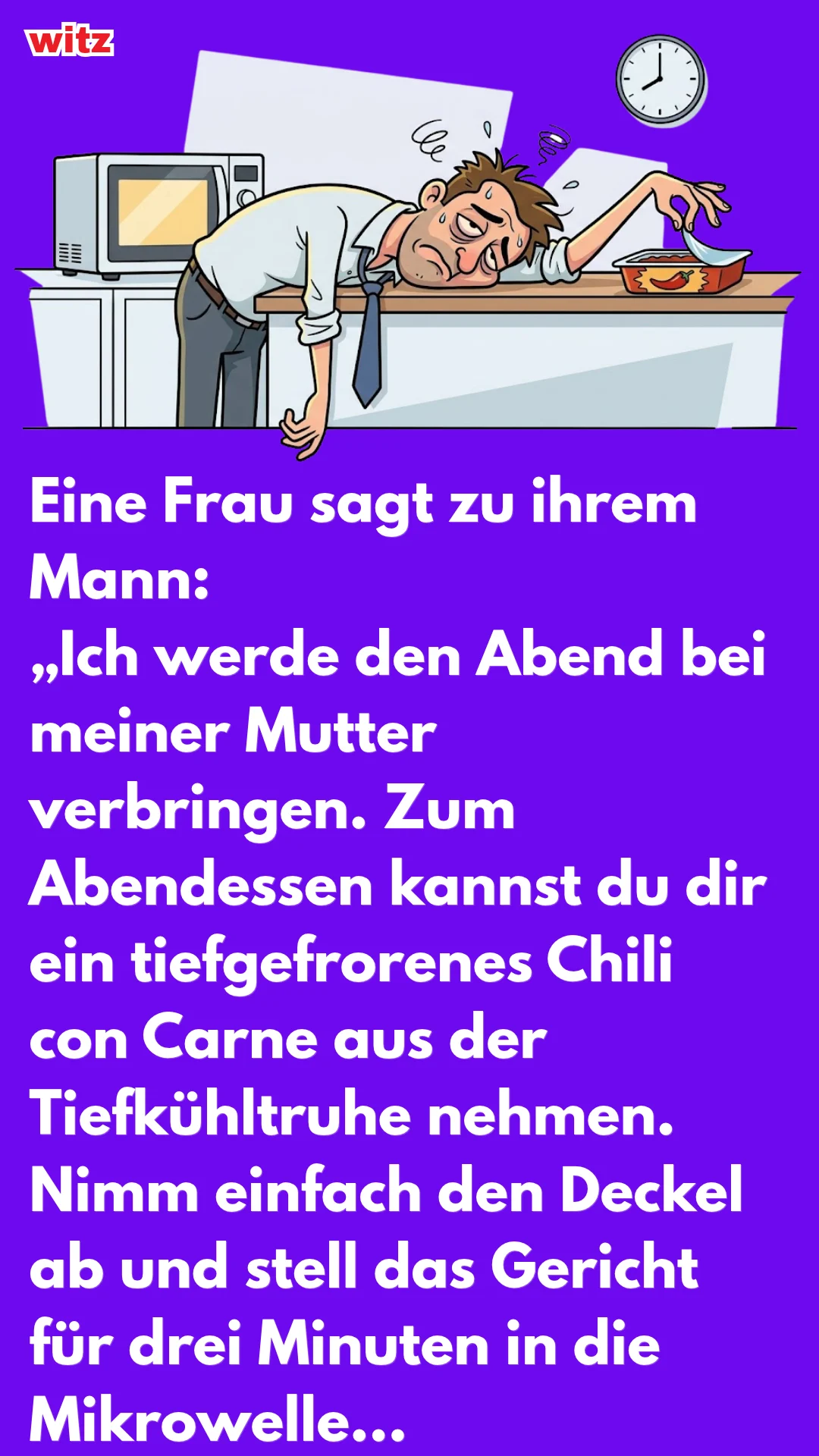 WITZE ÜBER FERTIGGERICHTE