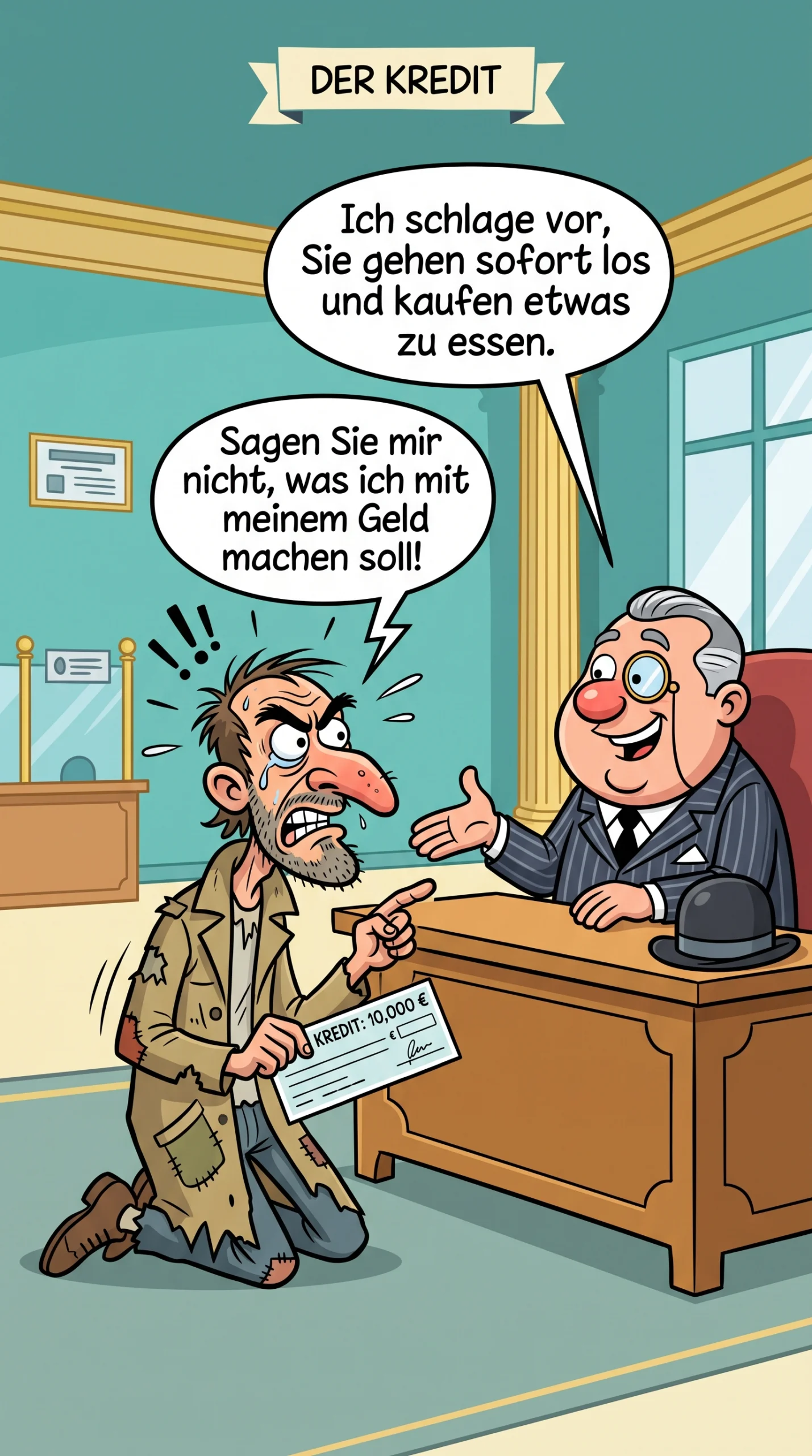 Ein Mann ging in eine Bank