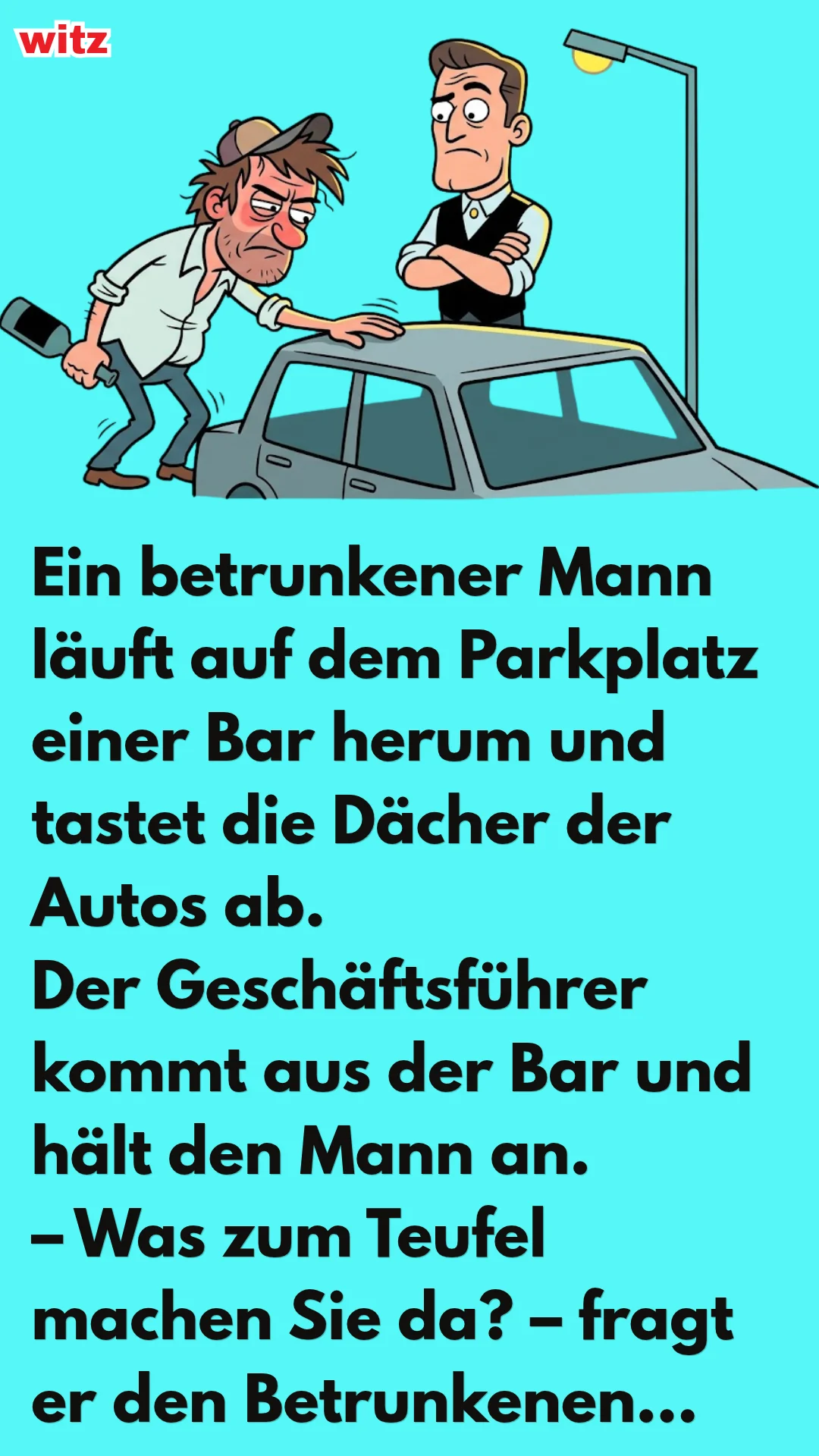 Ein betrunkener Mann irrt umher