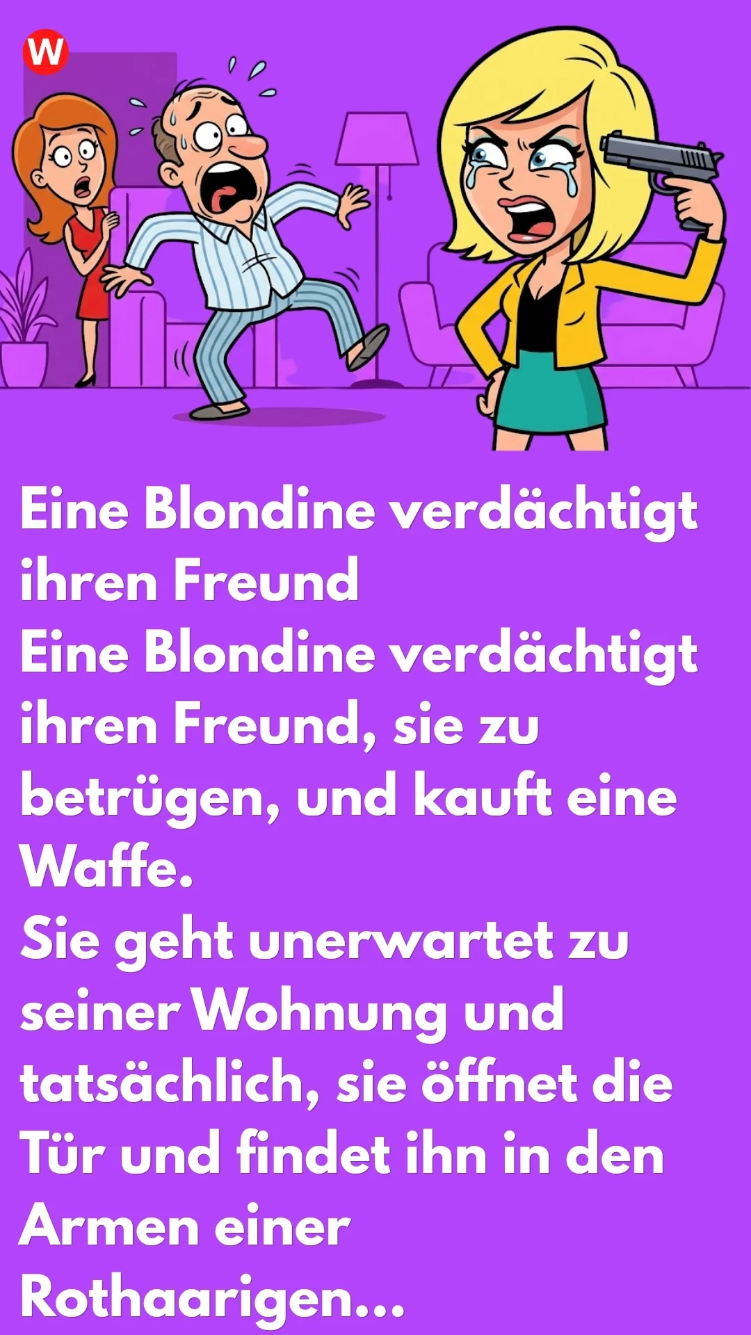 Eine Blondine verdächtigt ihren Freund 