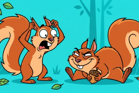 Zwei kleine Eichhörnchen gingen spazieren