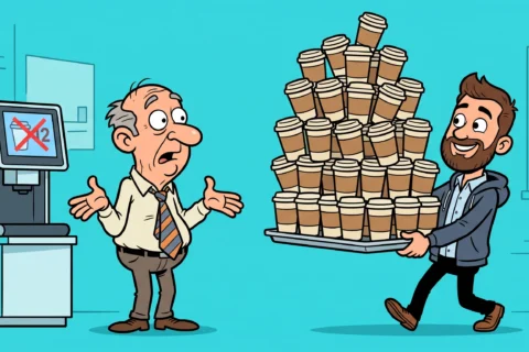 Witz über die Kaffeemaschine