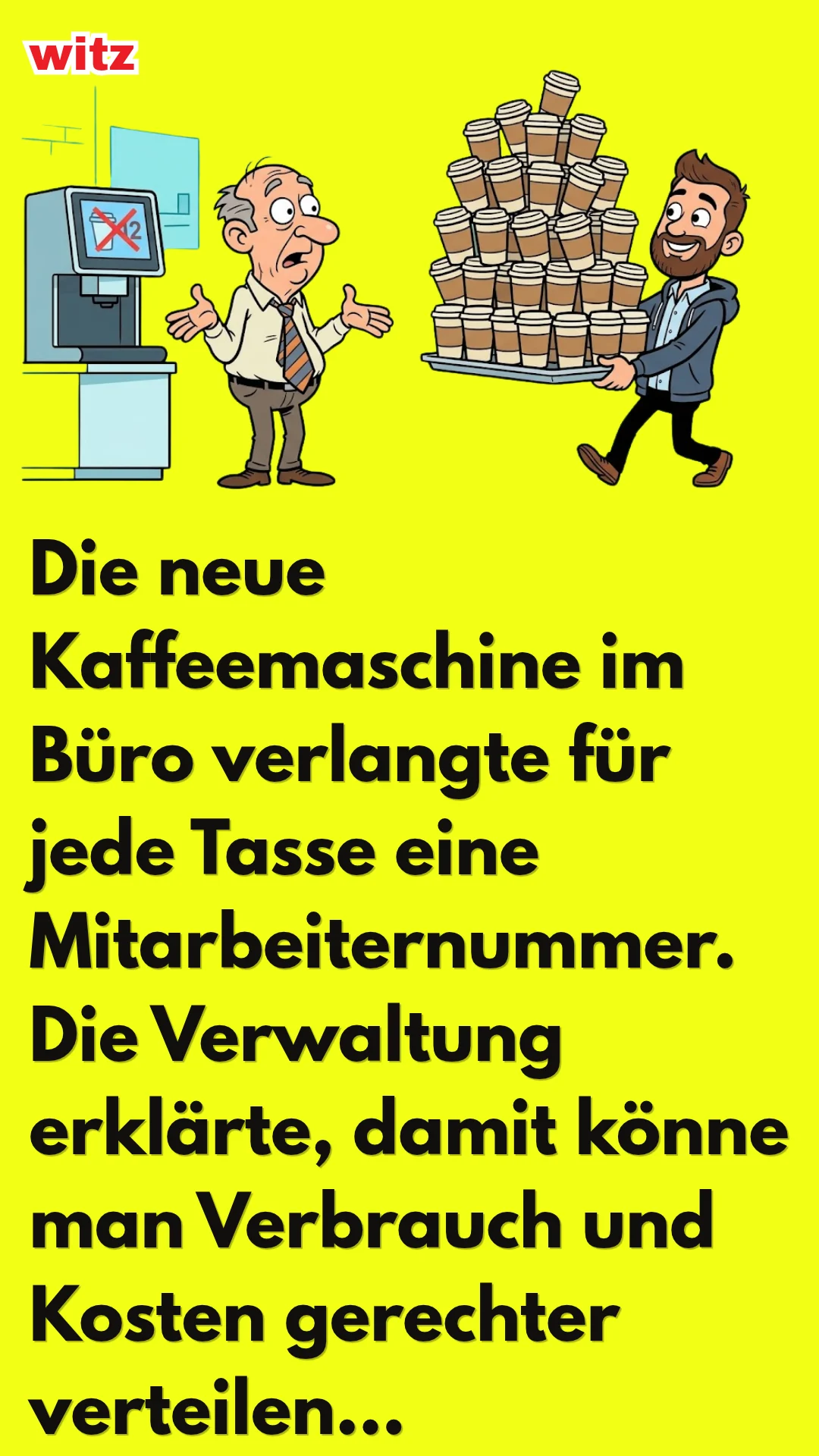 Witz über die Kaffeemaschine