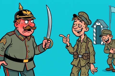 Witz über einen betrunkenen Soldaten